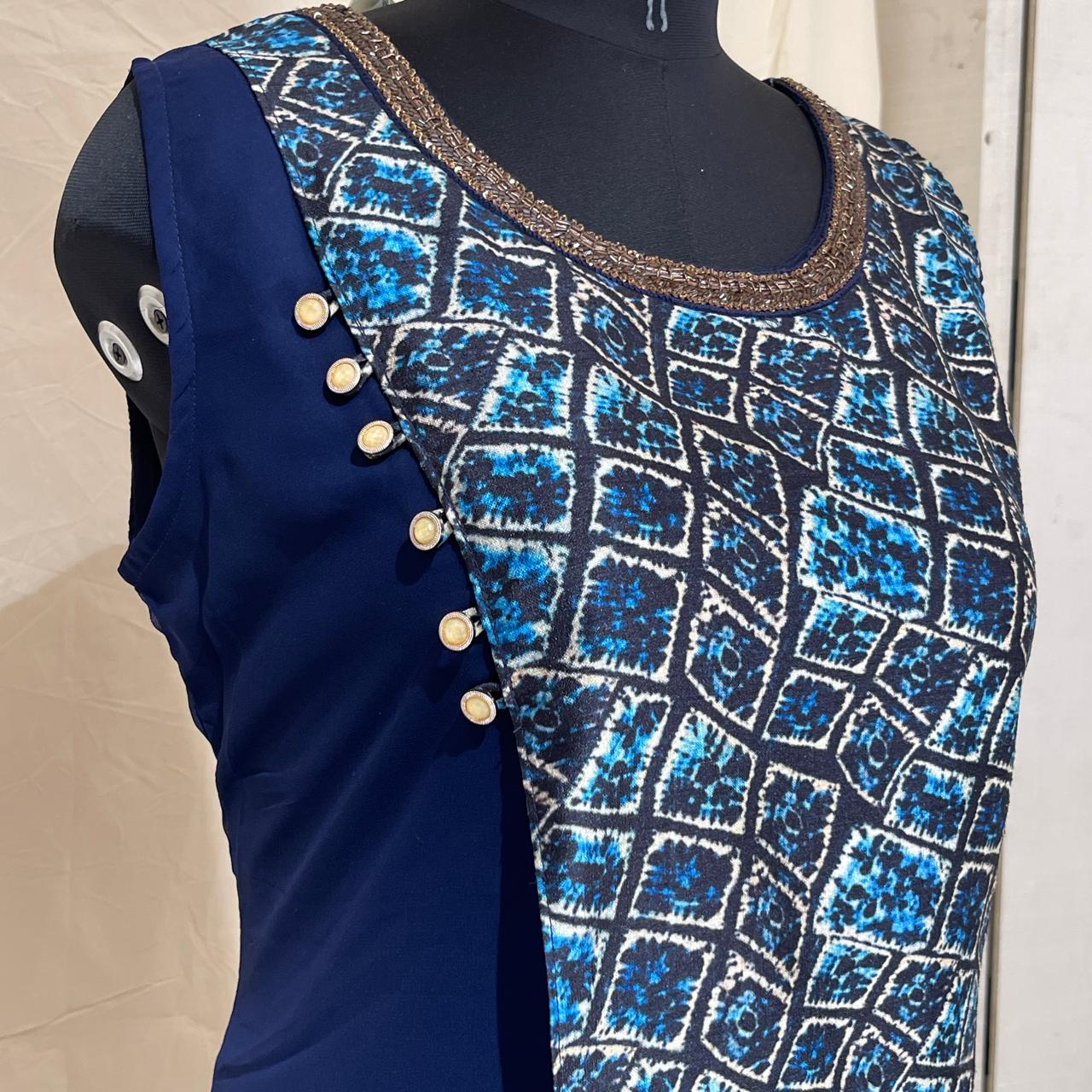 Shree Shanti Selection - Layered Blue Kurti